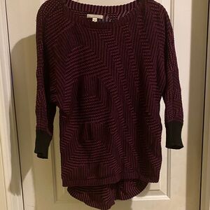Dana Buchman Maroon and Black Knit Sweater